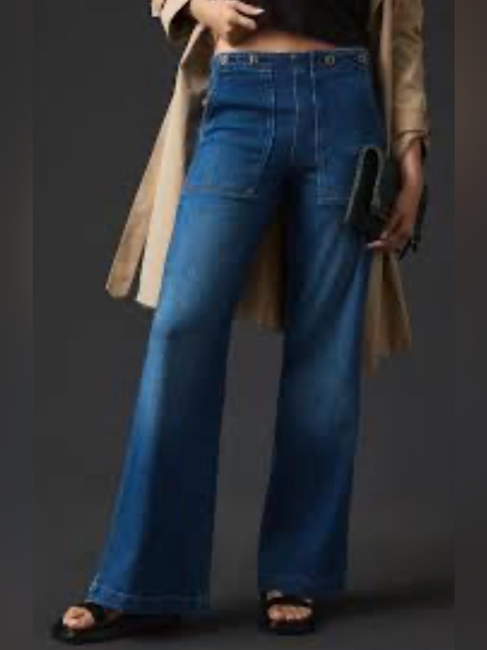 Pilcro The Kit High Rise Wide-Leg Utility Trouser Jeans Size 25